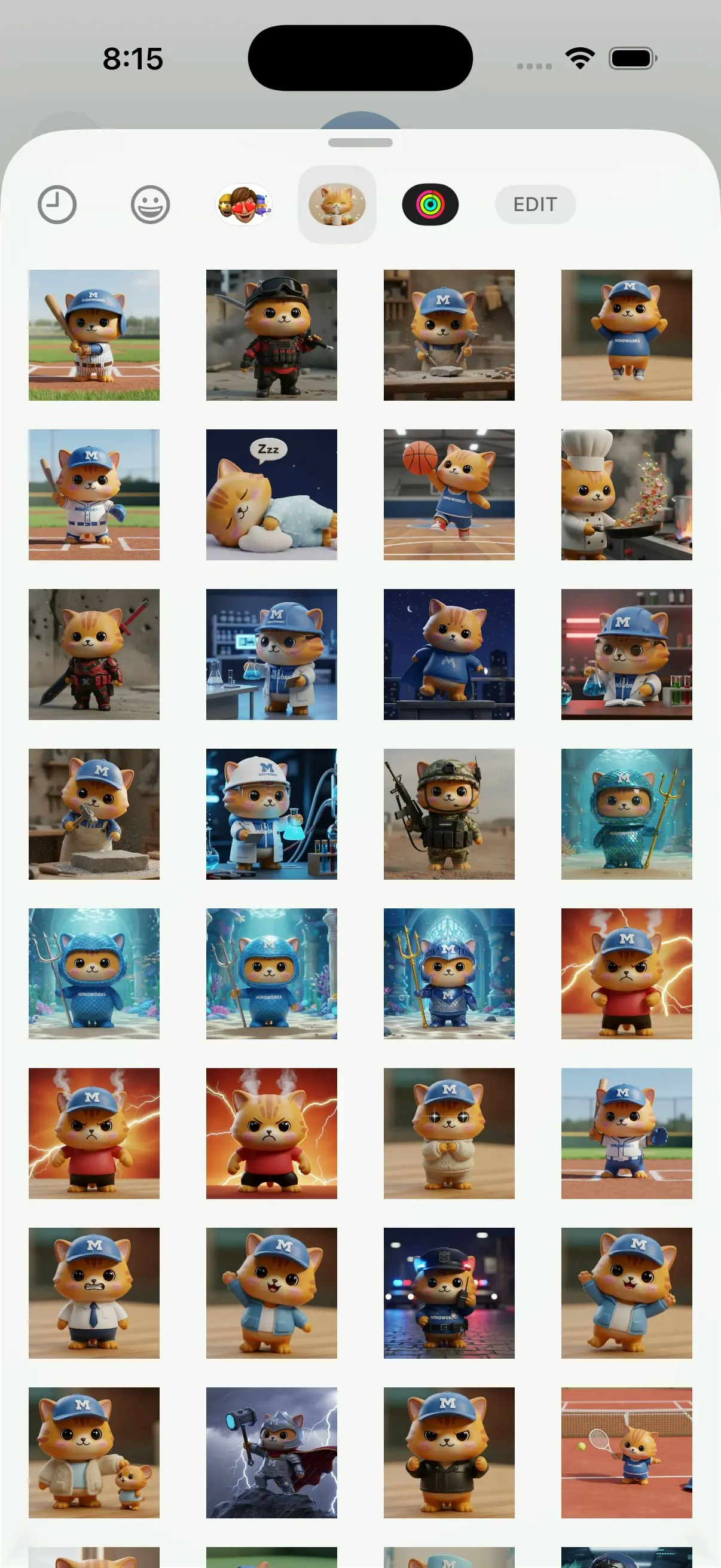 MinoCat Stickers - Screenshot 4 showing product features and functionality