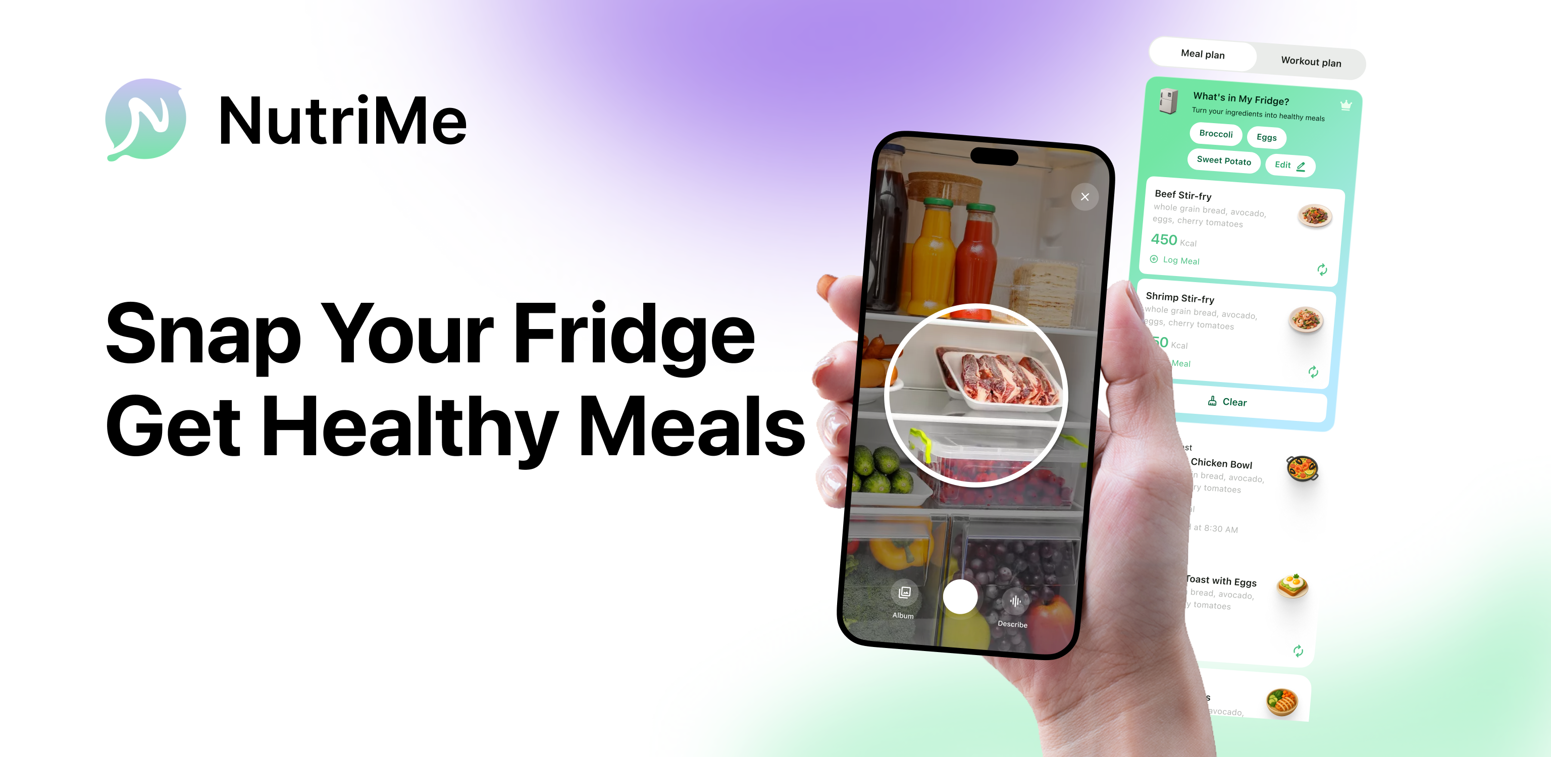 Mídia 4 de NUTRIME: AI Caloria Tracker - Uma varredura.Conheça sua comida.Seu consultor de saúde da AI.