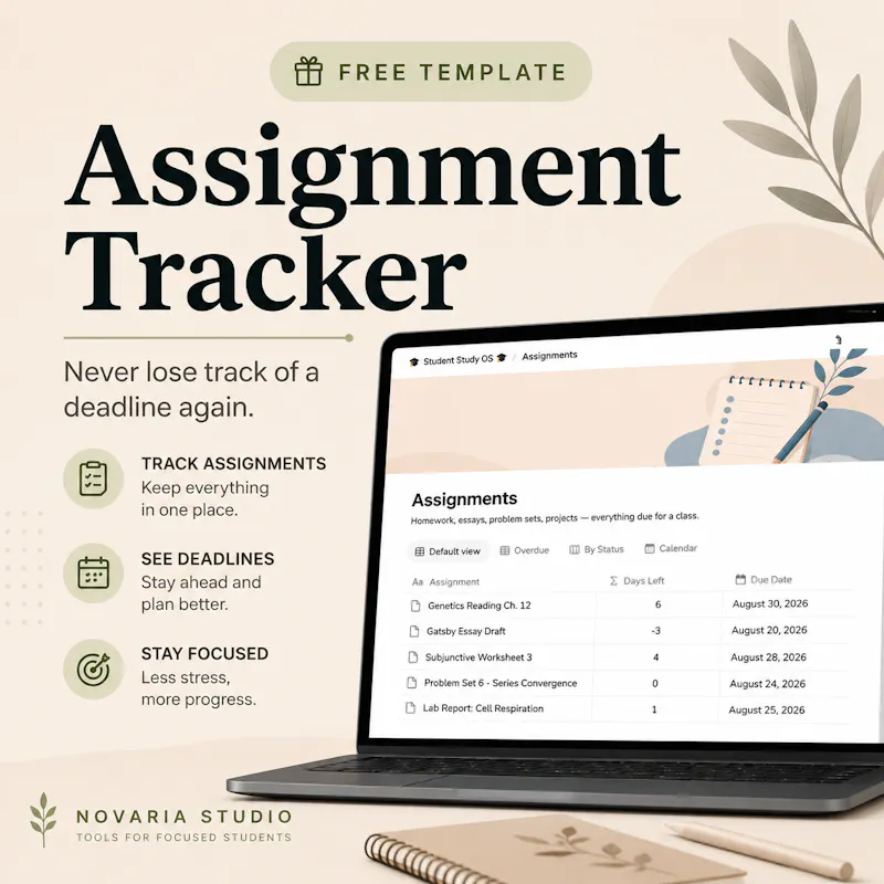 Minimal Notion Assignment Tracker screenshot 1