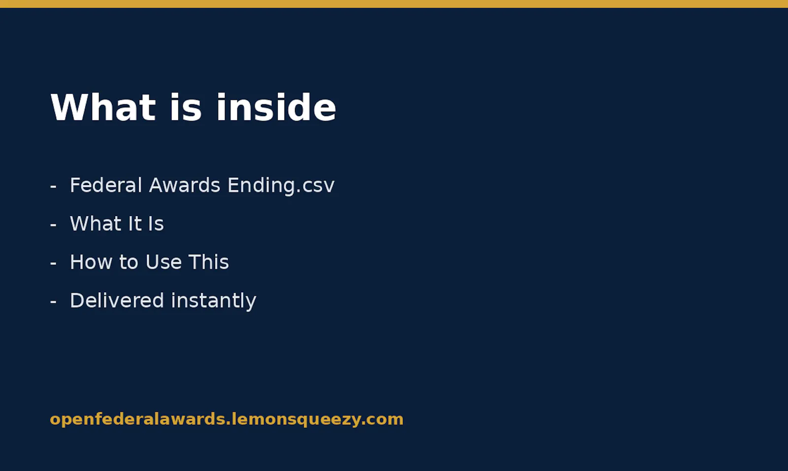 Open Federal Awards Kit Ending V1 screenshot 1