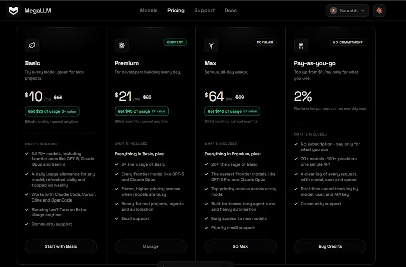 MegaLLM screenshot 4