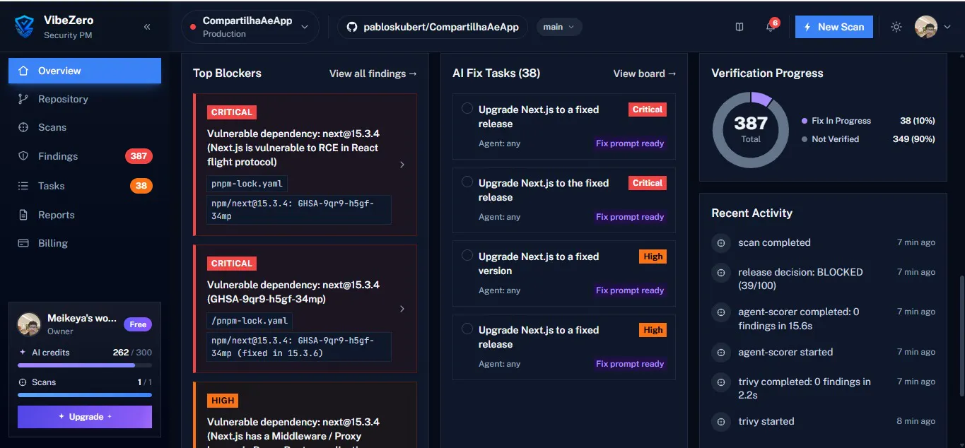 VibeZero - Protect your VibeCoded App gallery image