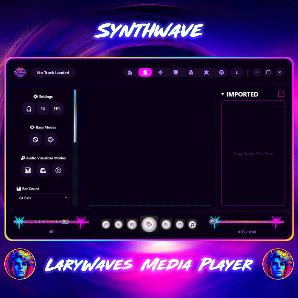 LaryWaves Media Player (v0.1) - Screenshot 2 showing product features and functionality