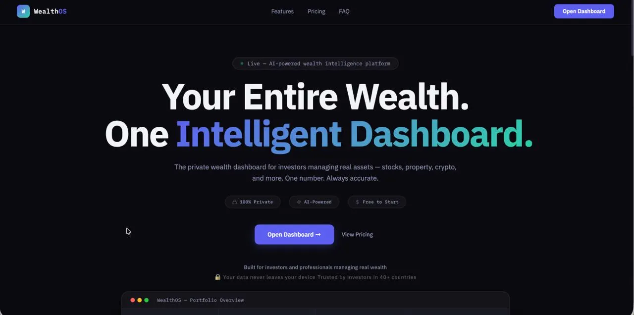 WealthOS のプロダクトバナー