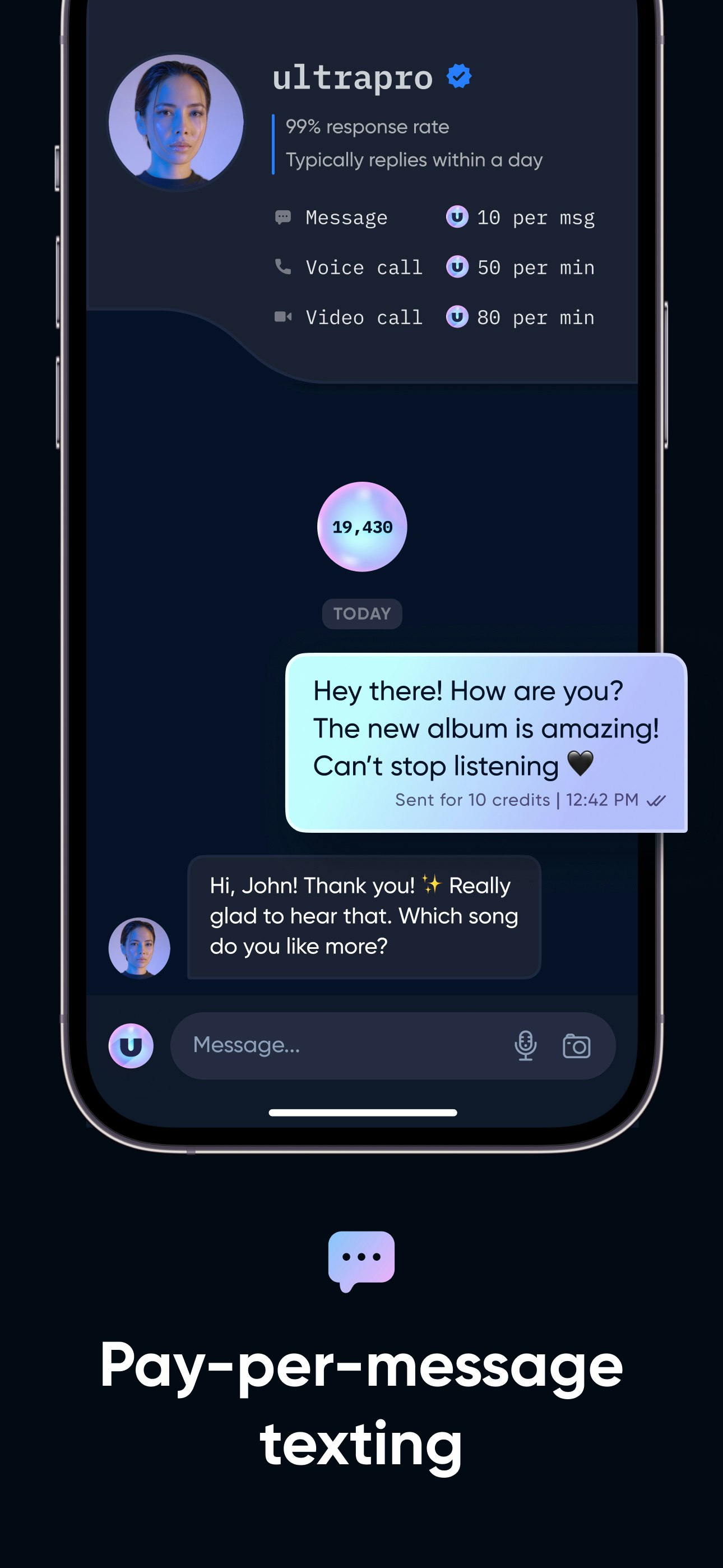 Media Messenger siêu - Tính phí mọi người để nói chuyện với bạn. 3