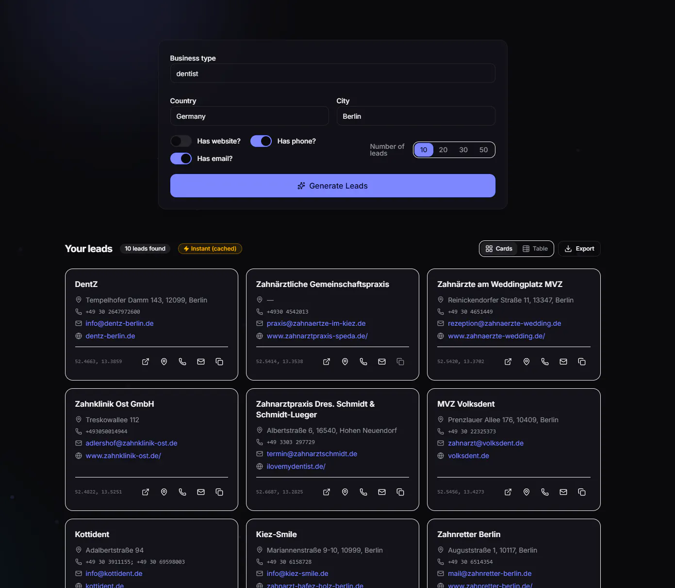 LeadSpawn — Business Leads in Seconds gallery image