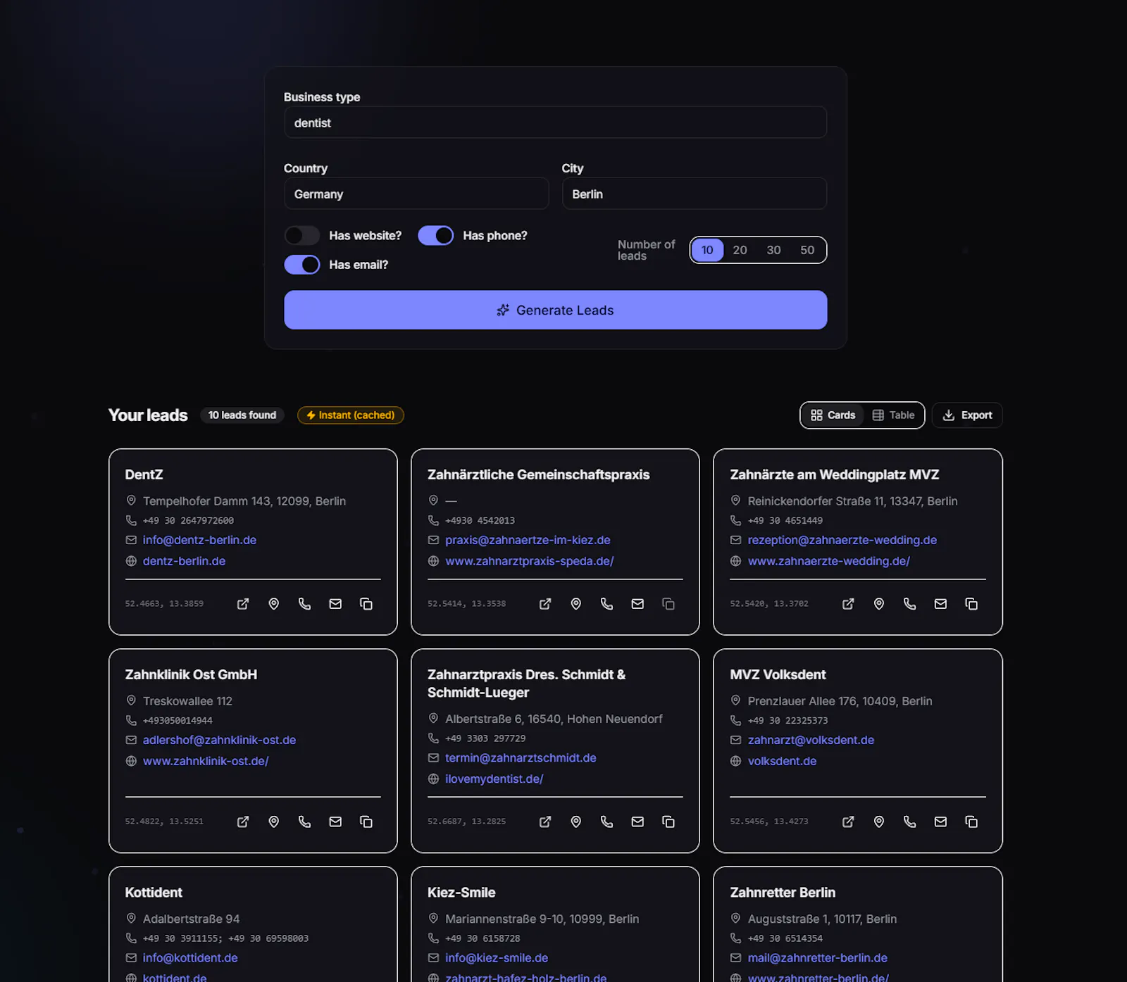 LeadSpawn — Business Leads in Seconds screenshot 4