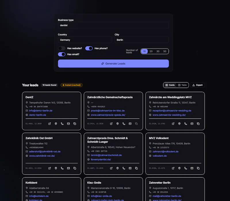 LeadSpawn — Business Leads in Seconds screenshot 4