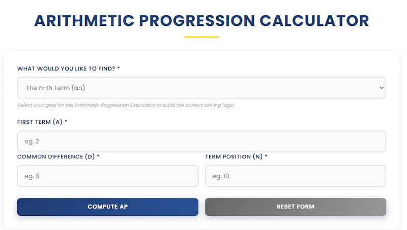 Arithmetic Progression Calculator screenshot 1