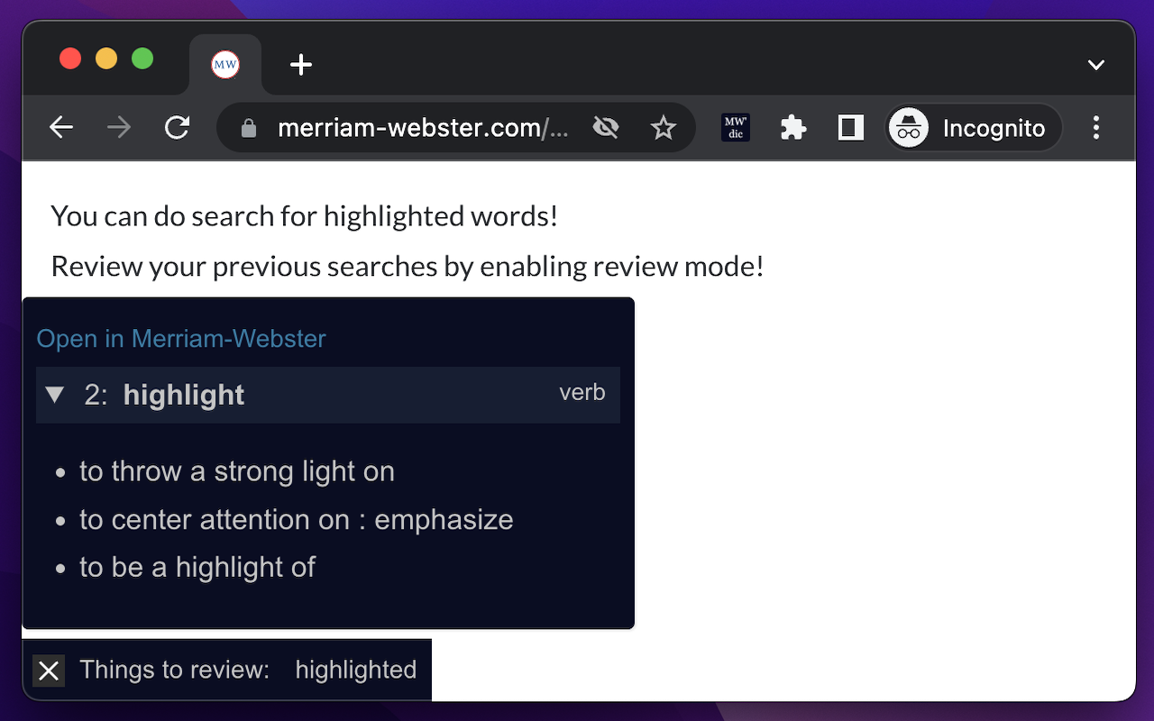 Merriam Webster -browserverlenging media 6