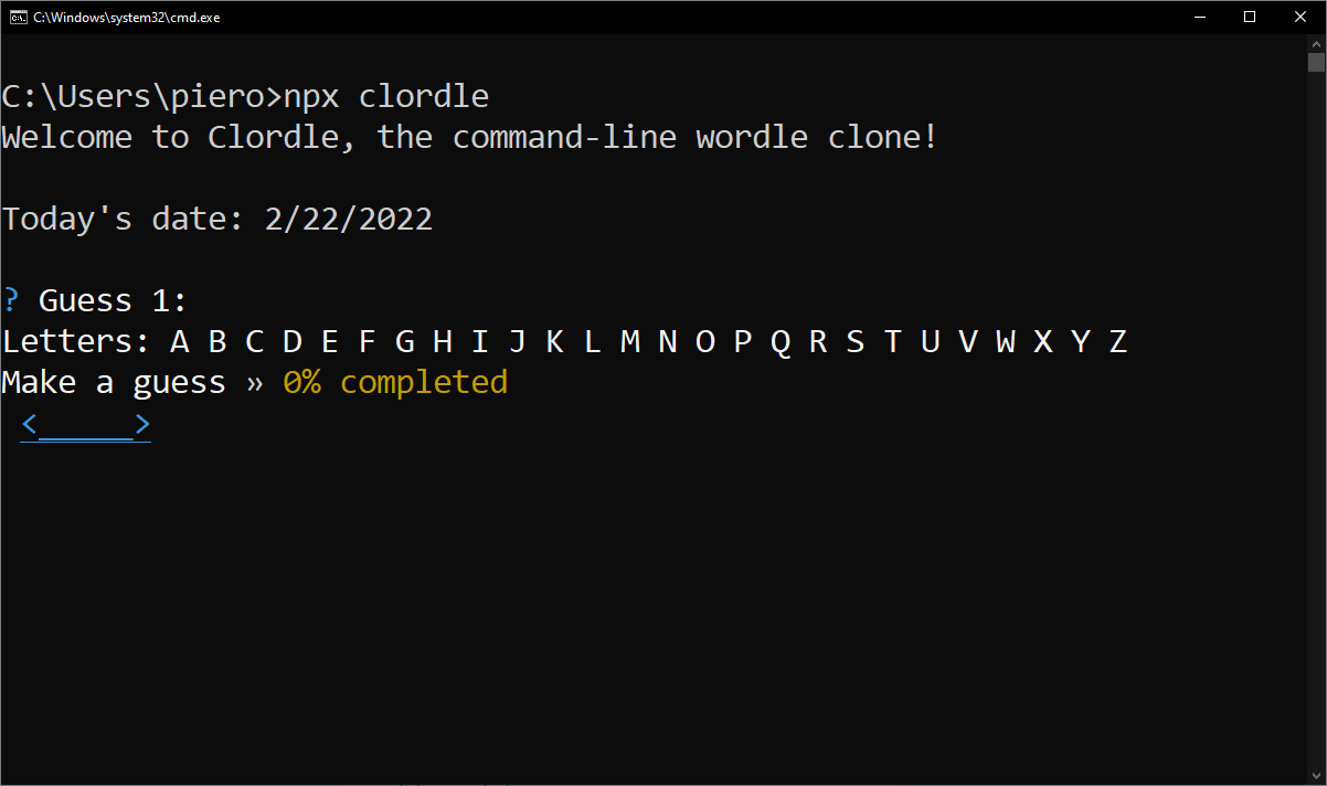 Clordle | Command-Line Wordle gallery image
