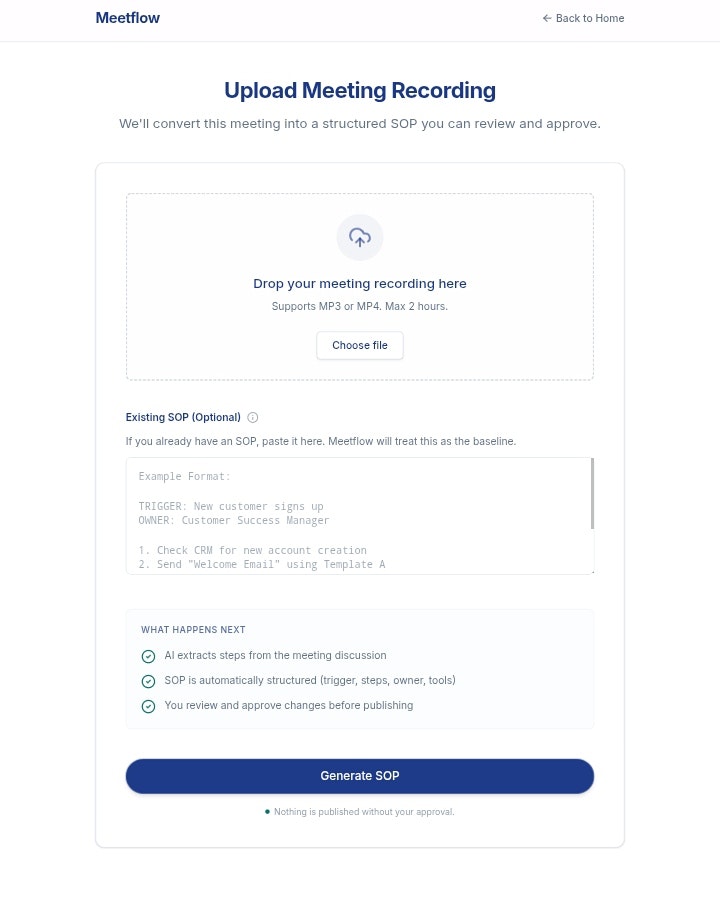 Meetflow - Screenshot 3 showing product features and functionality