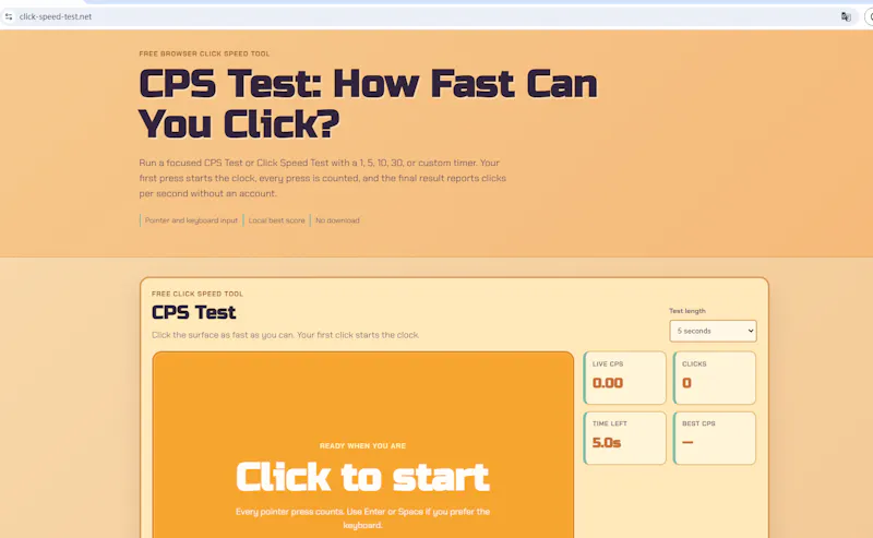 CPS Test screenshot 1