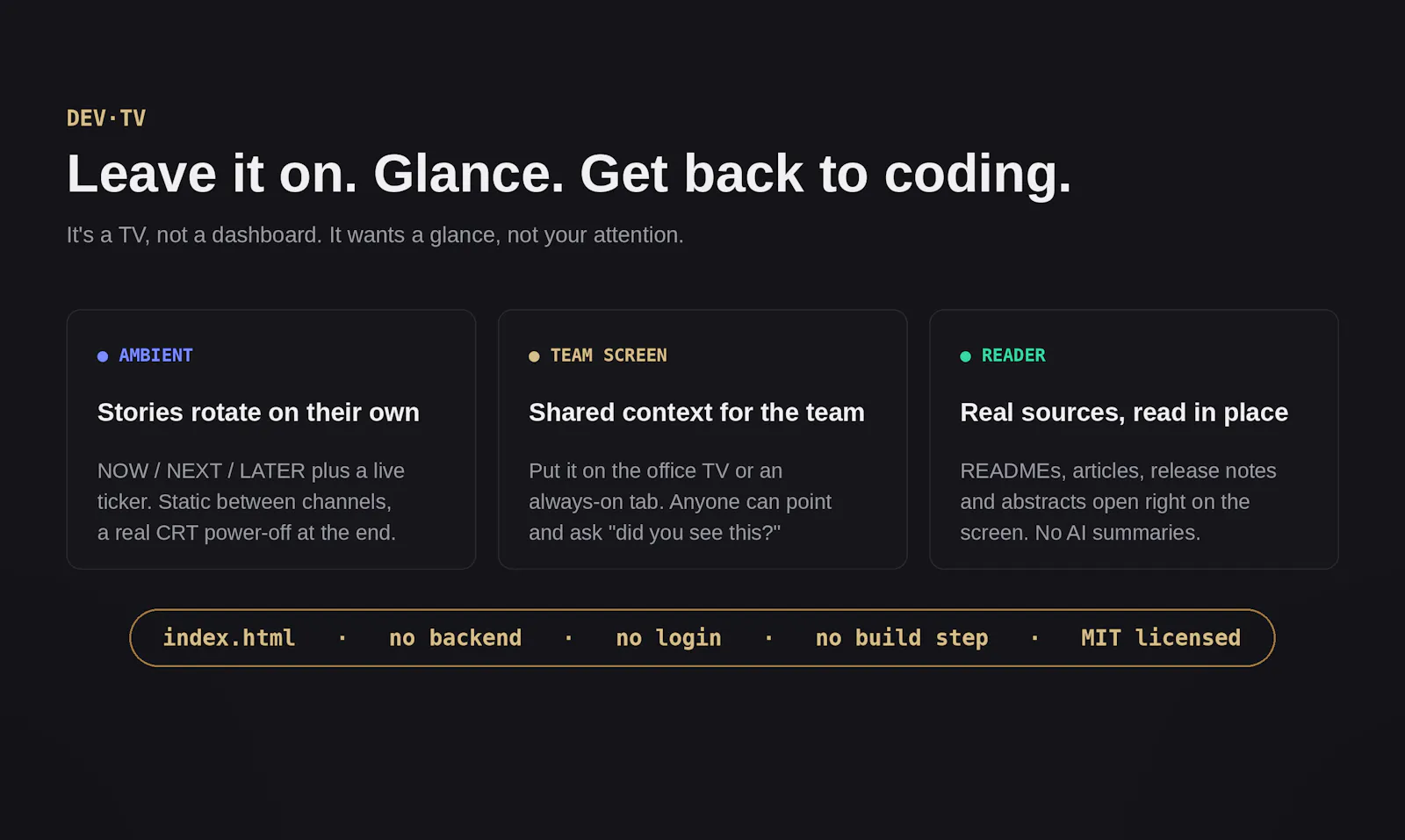 DEV·TV screenshot 4