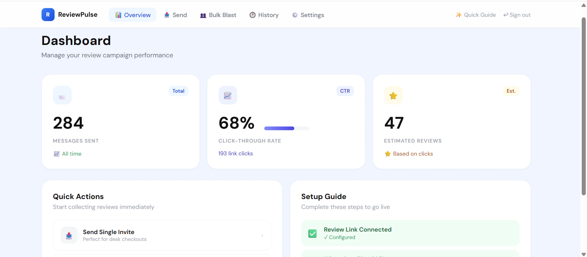 ReviewPulse —WhatsApp Review Automation  screenshot 1