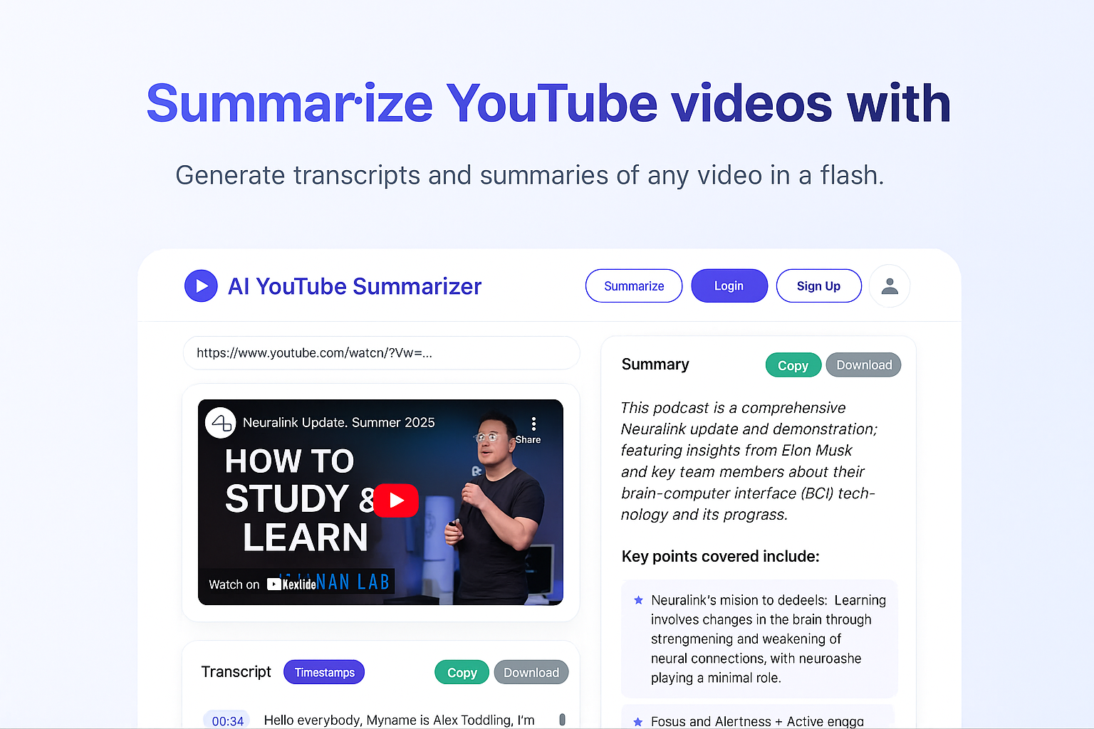 AI YouTube Summarize... logo