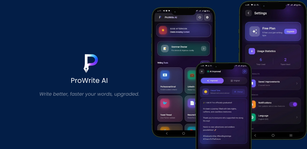 Prowrite AI - Main product screenshot demonstrating key features and user interface