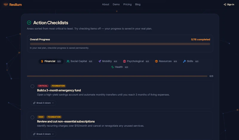 Resilium – Score Your Preparedness screenshot 8