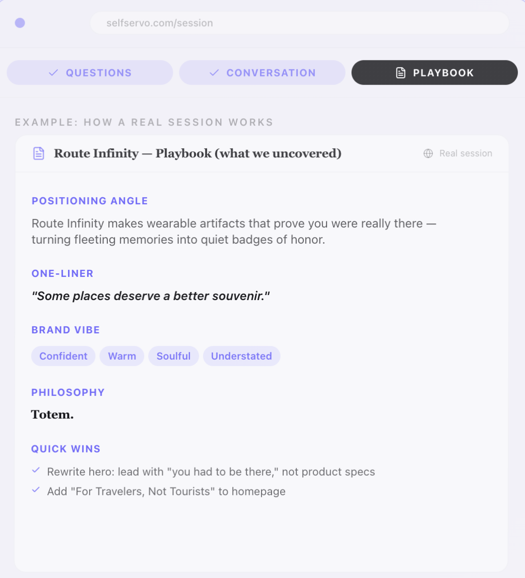 Self Servo — On-Demand Founder Clarity gallery image