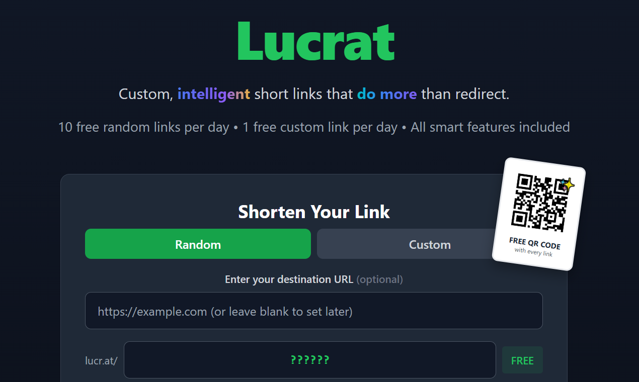 lucr.at - Main product screenshot demonstrating key features and user interface
