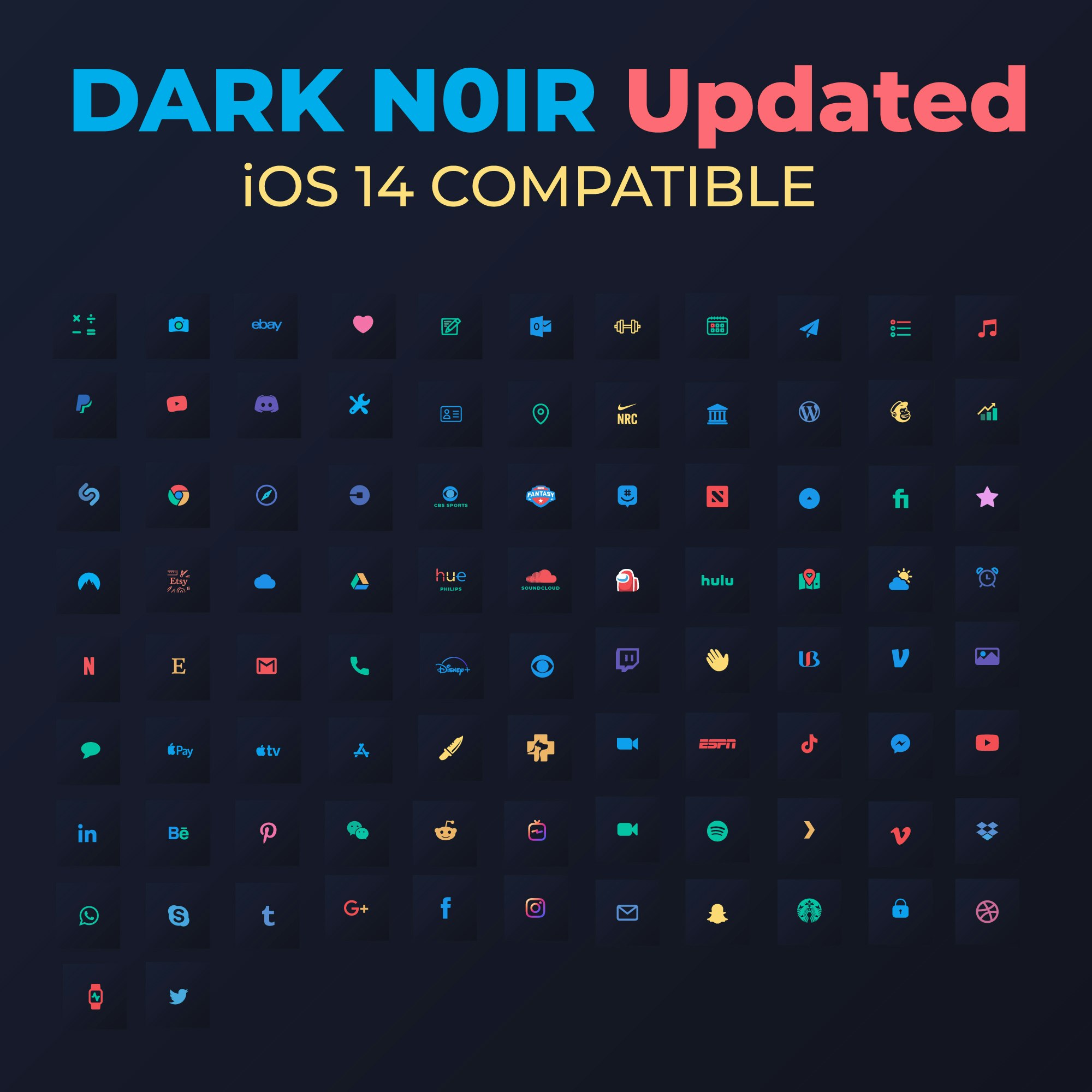 Dark N0ir iOS 14 Icon Pack gallery image
