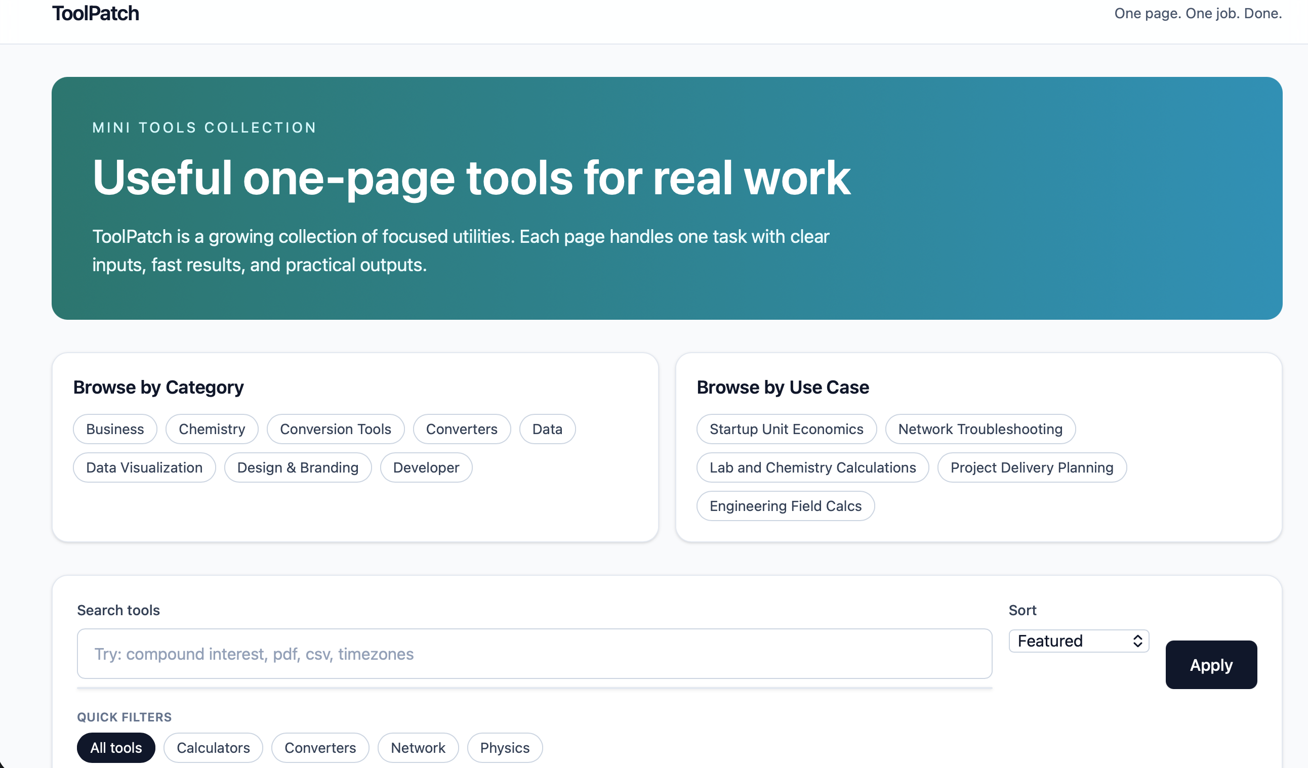 Useful one-page tools for real work gallery image