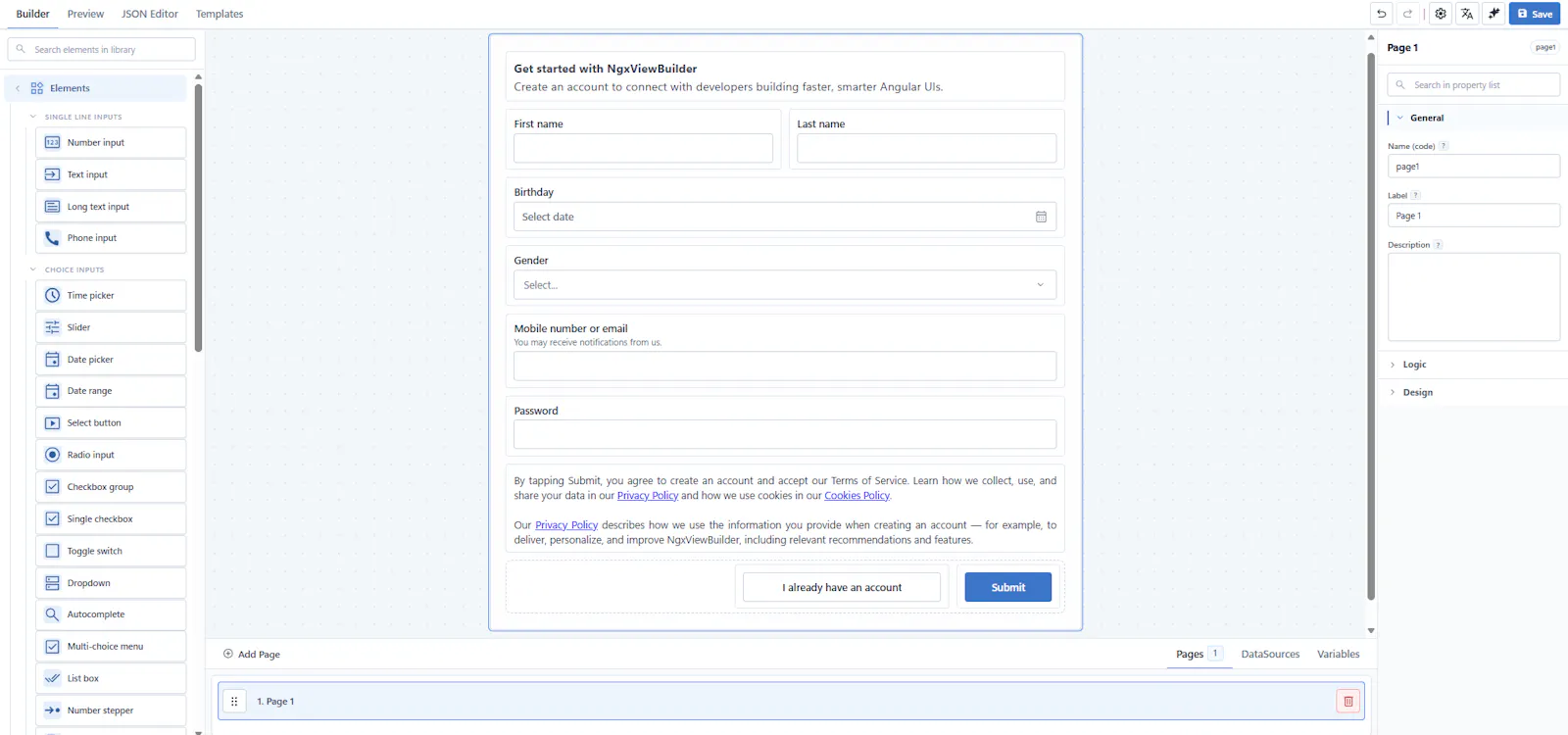 NGX View Builder (Beta) screenshot 1