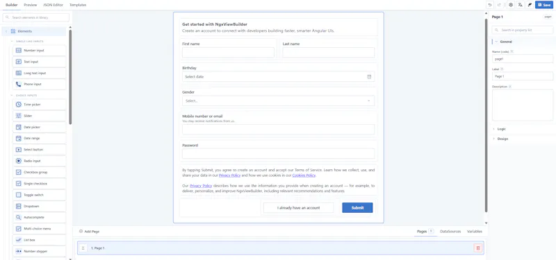 NGX View Builder (Beta) screenshot 1