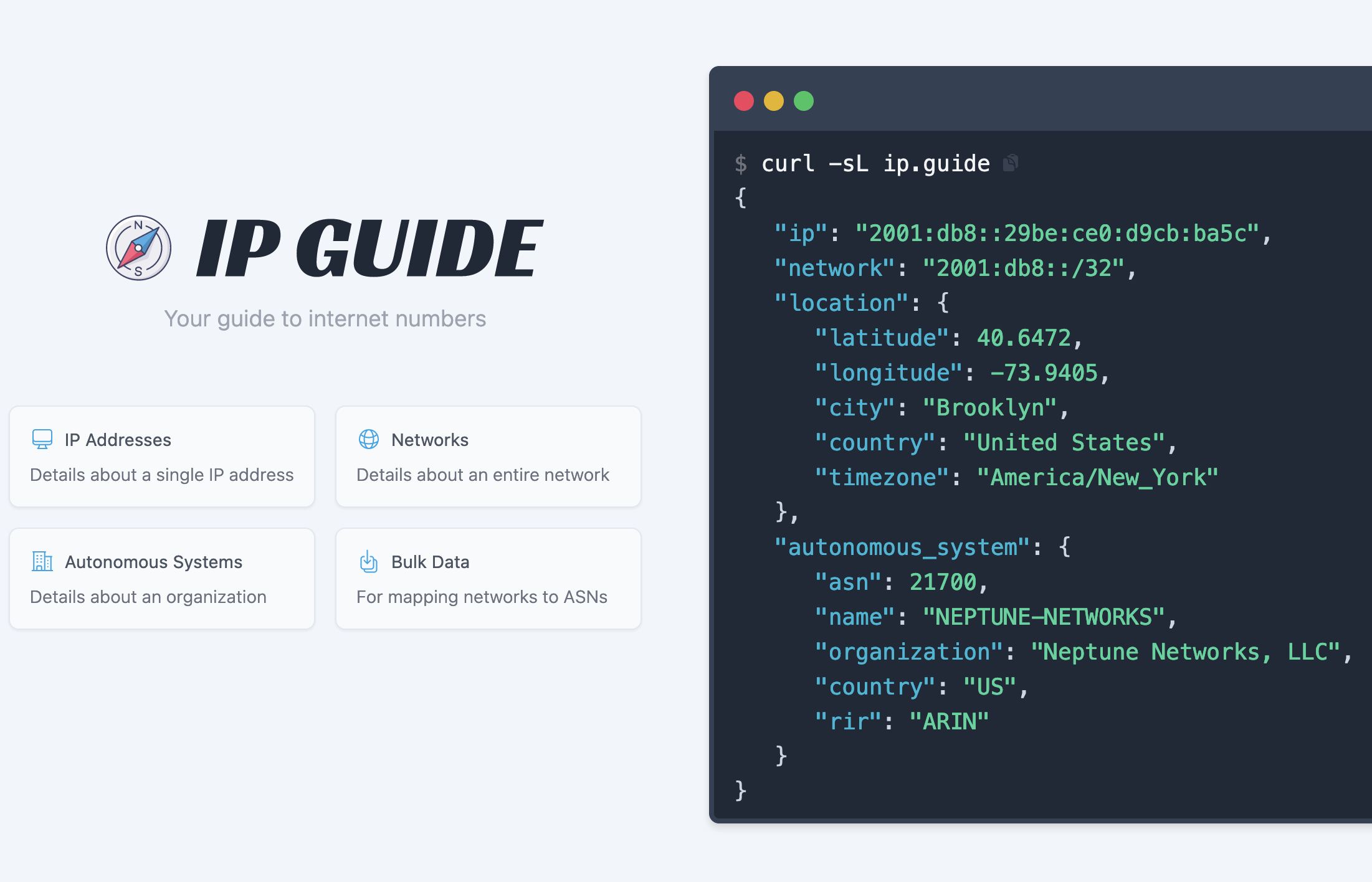 startuptile IP Guide-Look up IP addresses networks and ASNs