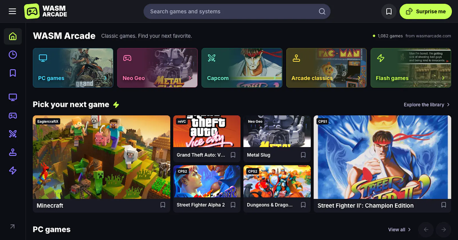 WASM Arcade screenshot 1