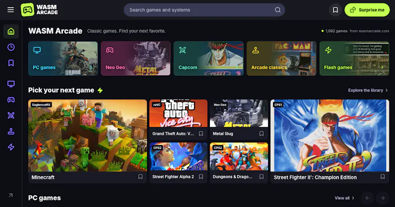 WASM Arcade screenshot 1