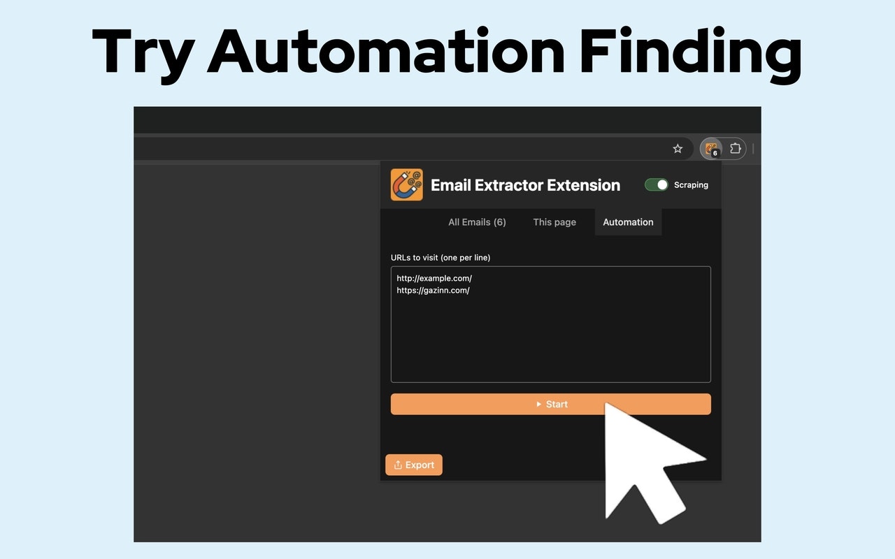 Email Extractor Extension - Screenshot 3 showing product features and functionality