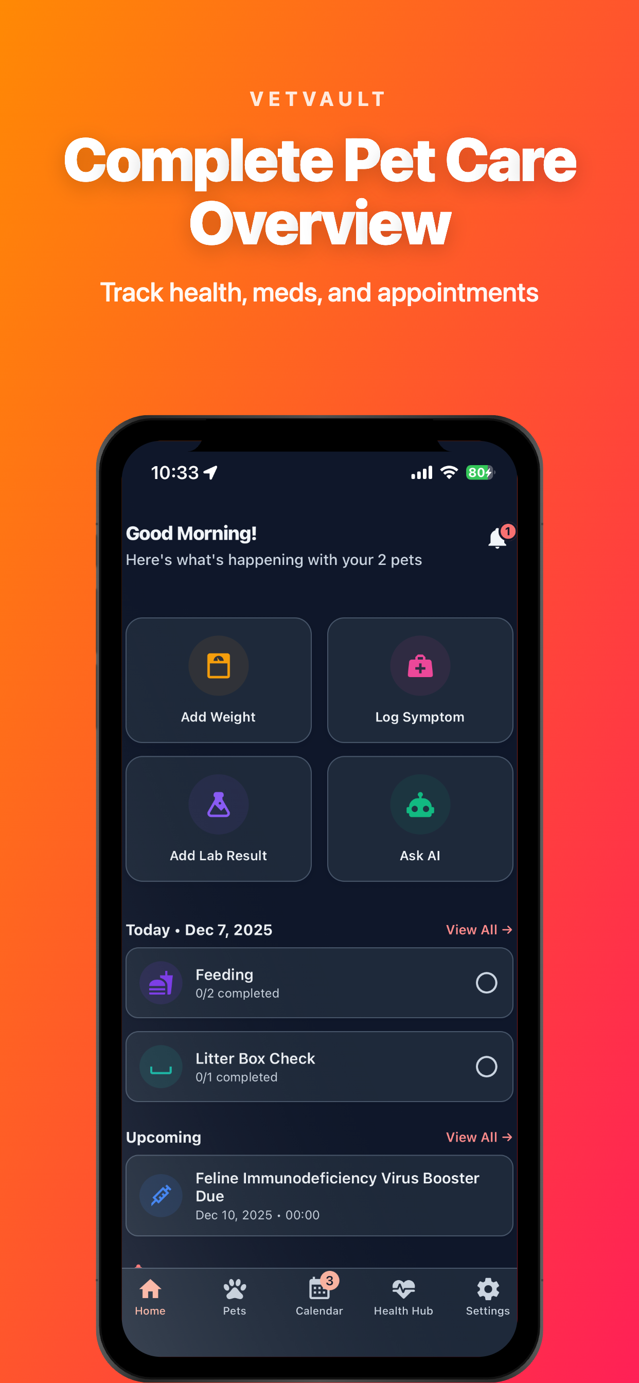 VetVault - Main product screenshot demonstrating key features and user interface