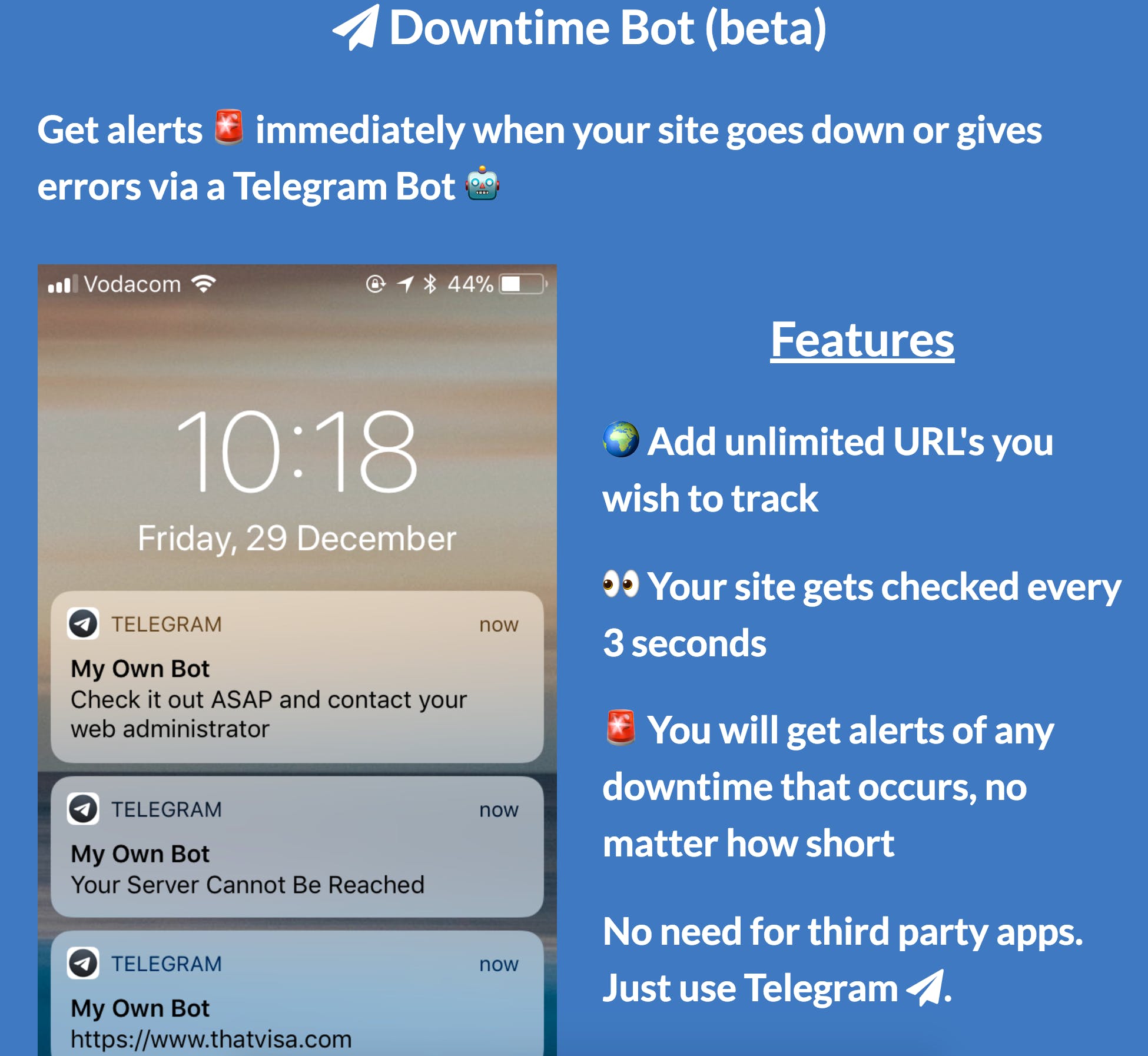 Downtime Bot for Telegram media 2