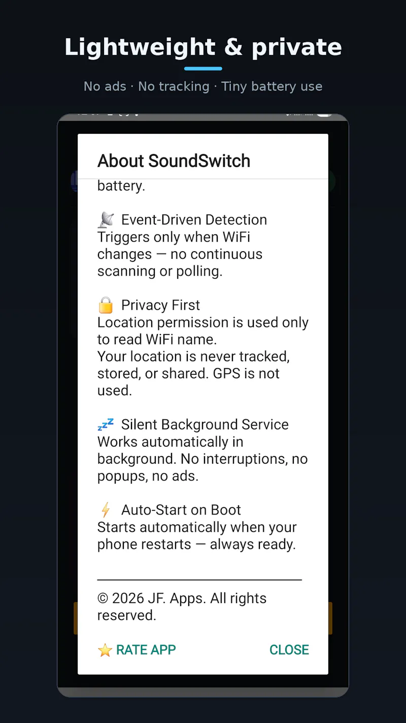 SoundSwitch: WiFi Auto Volume screenshot 5