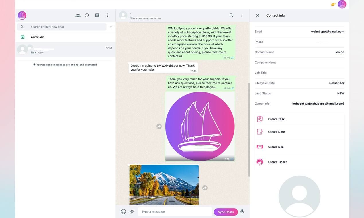 Wahelper:最高のWhatsApp Hubspot拡張機能 media 2