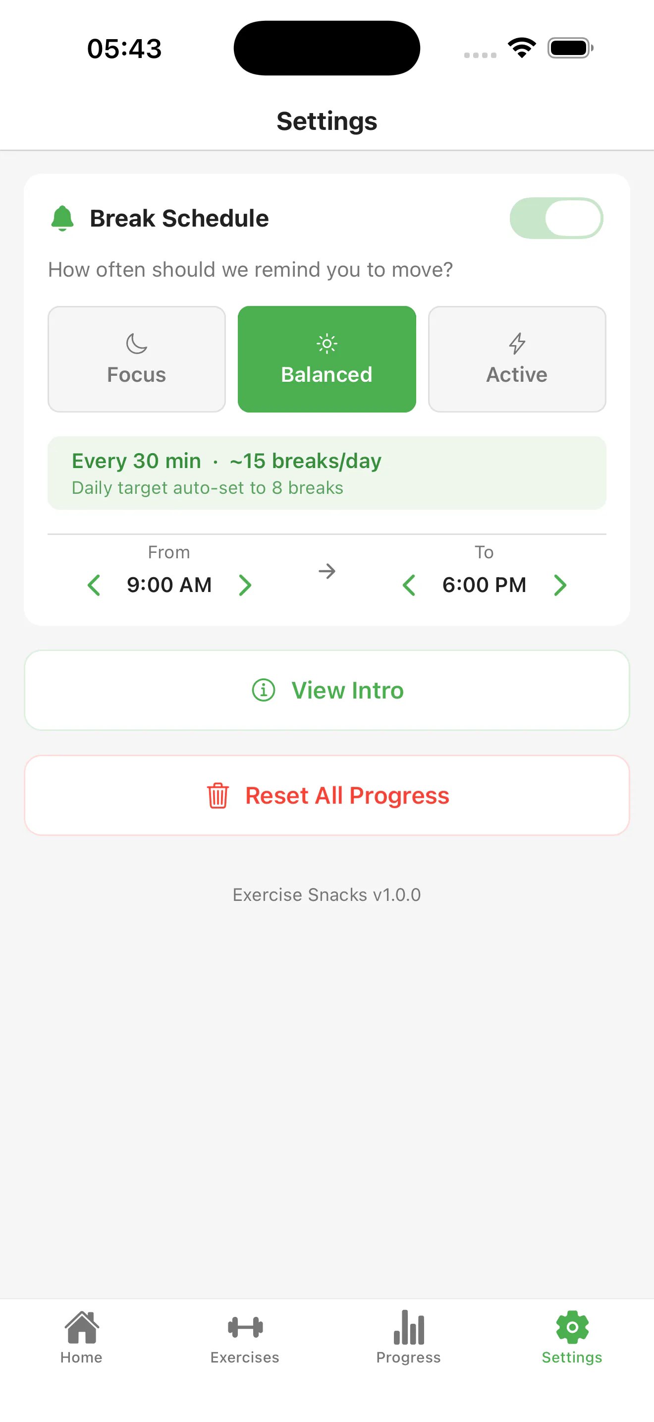 Exercise Snacks: Desk Breaks 제품 배너