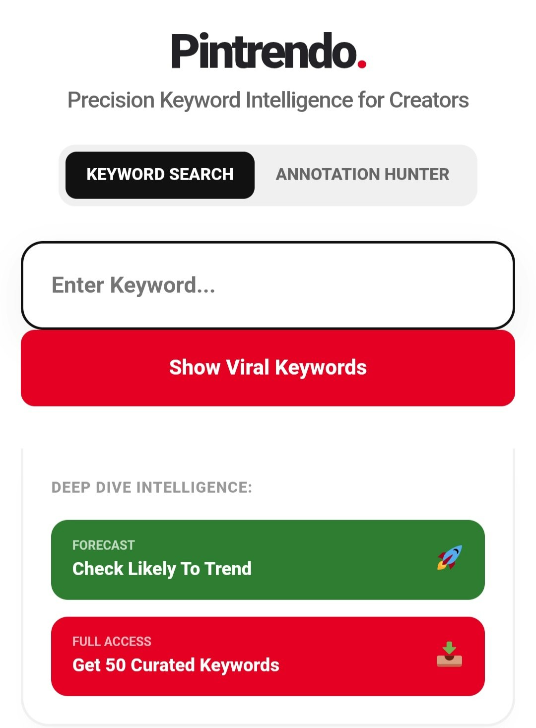 Pintrendo - Pinterest Keyword Tool - Product Hunt launch logo and brand identity