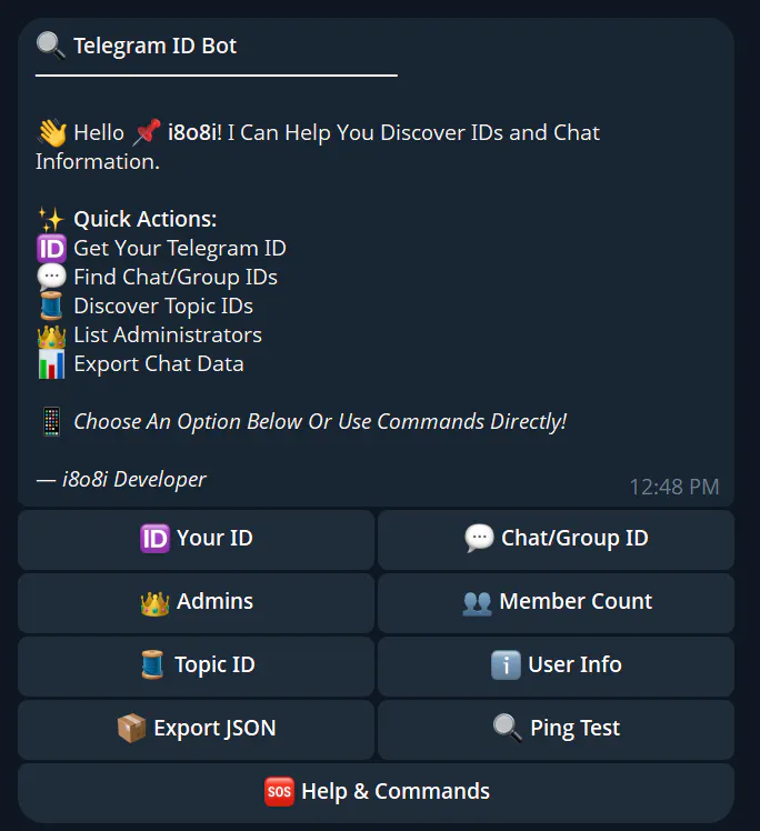 Telegram Identity Bot gallery image