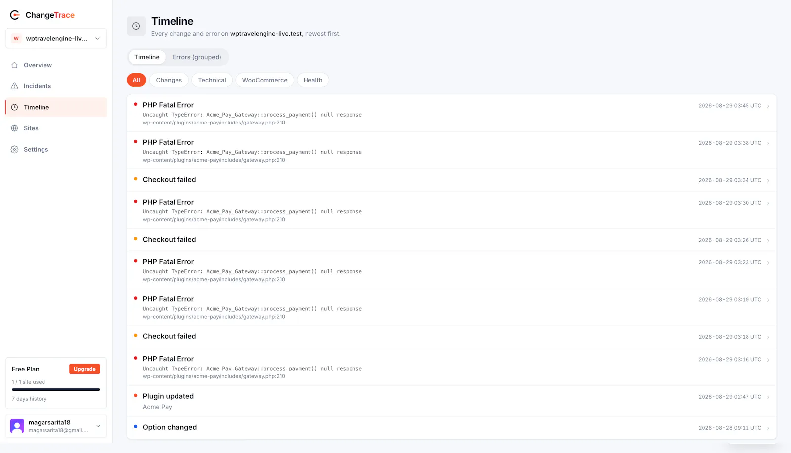ChangeTrace screenshot 4