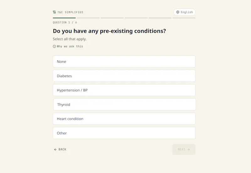 T&C Simplified screenshot 2