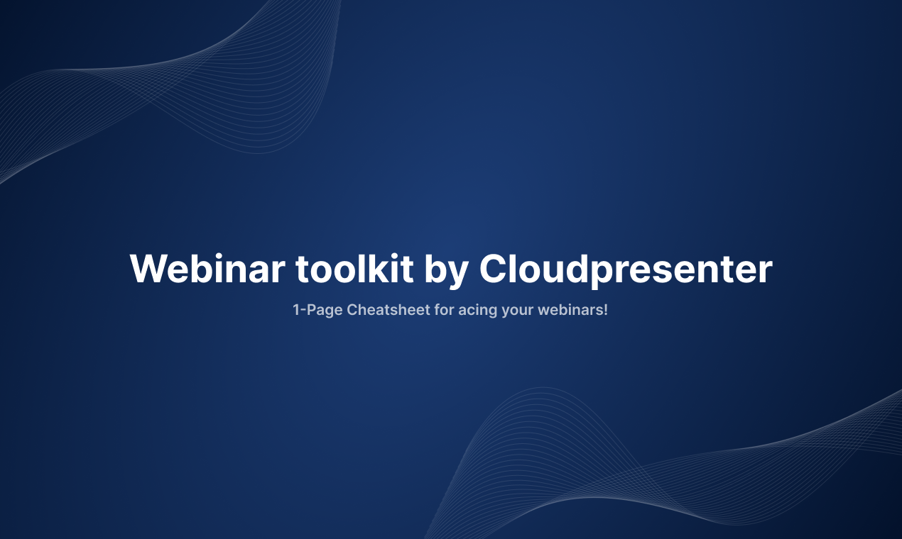 Webinar Toolkit โดย CloudPresenter - การสัมมนาผ่านเว็บความเป็นเลิศปลดปล่อย: นำทางข้อผิดพลาดอย่างชาญฉลาด media 1