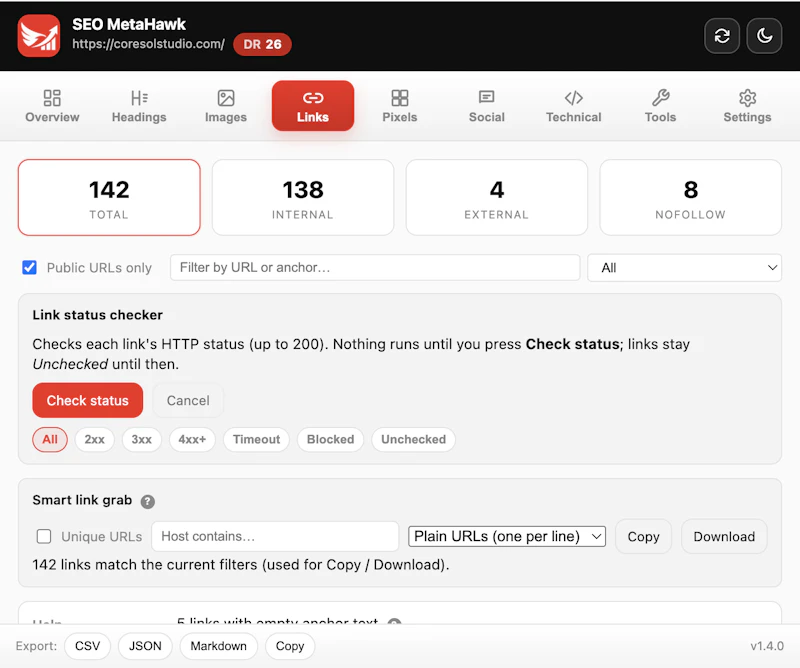 SEO MetaHawk screenshot 2