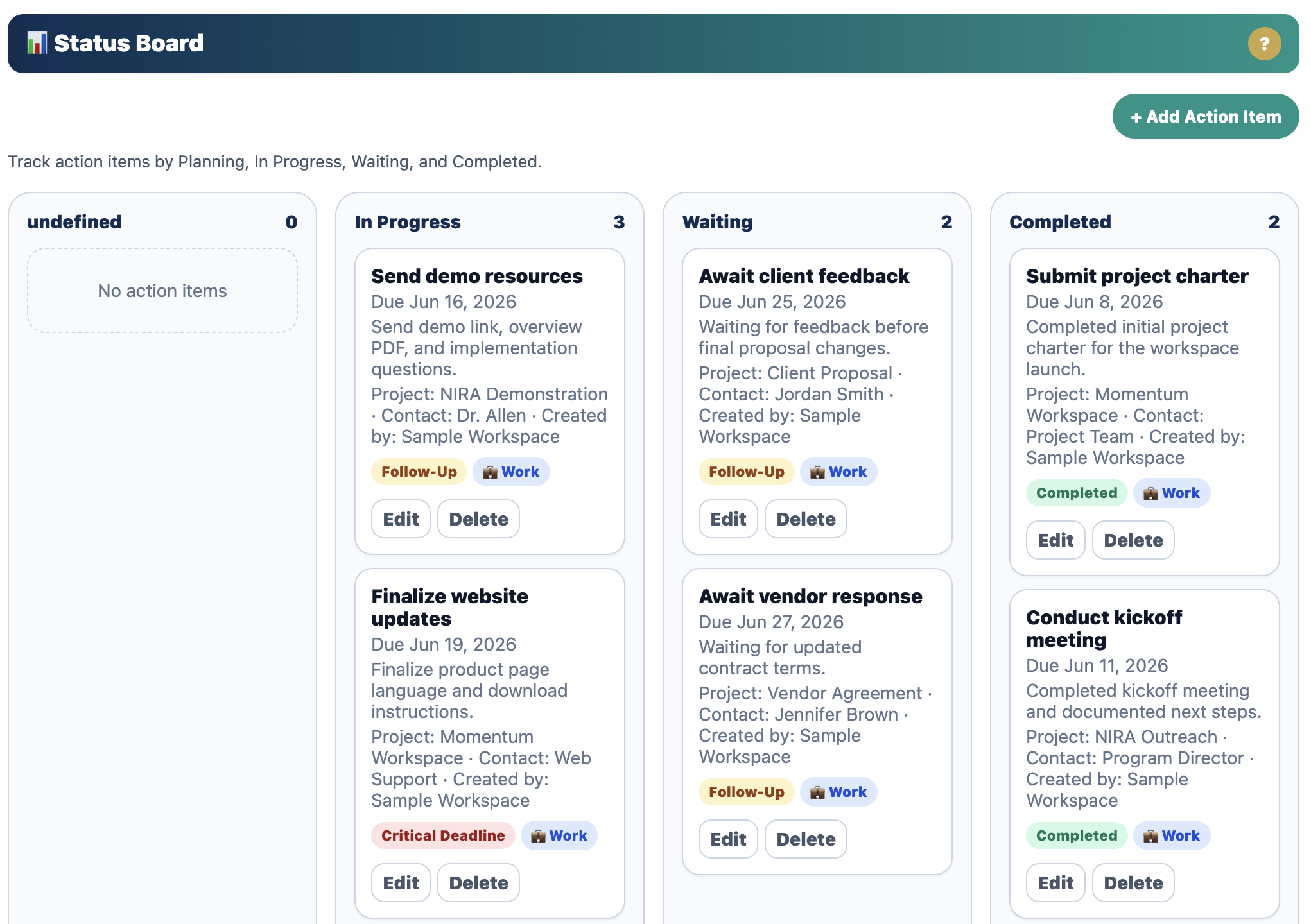 Momentum Workspace Demo gallery image