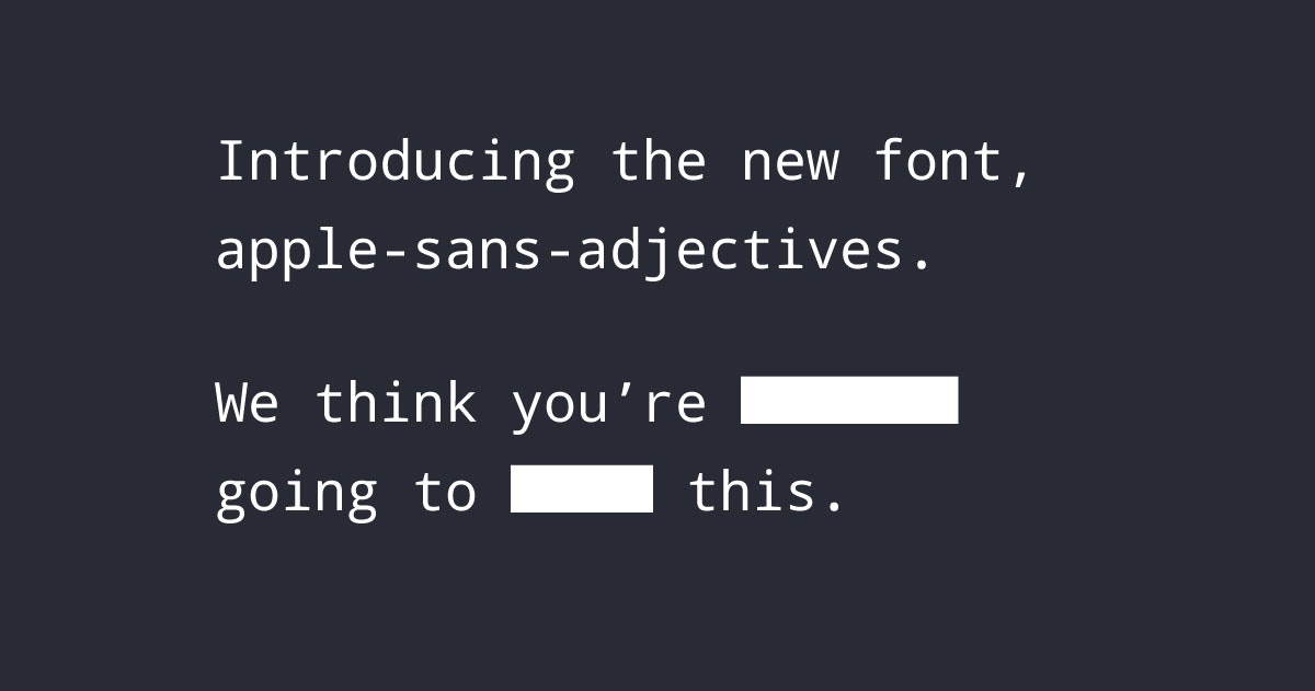 Apple-sans-adjectives font