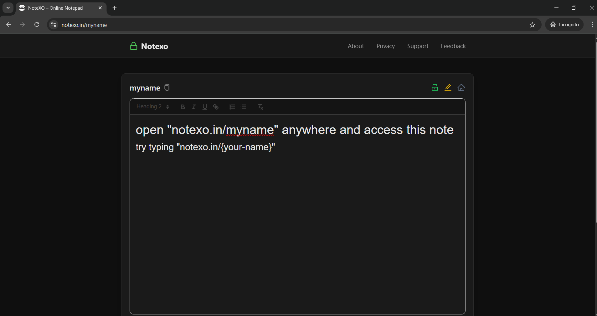 NoteXO - Type a URL get a notepad gallery image