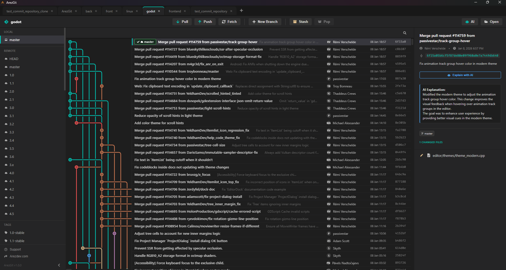 ArezGit - Screenshot 2 showing product features and functionality