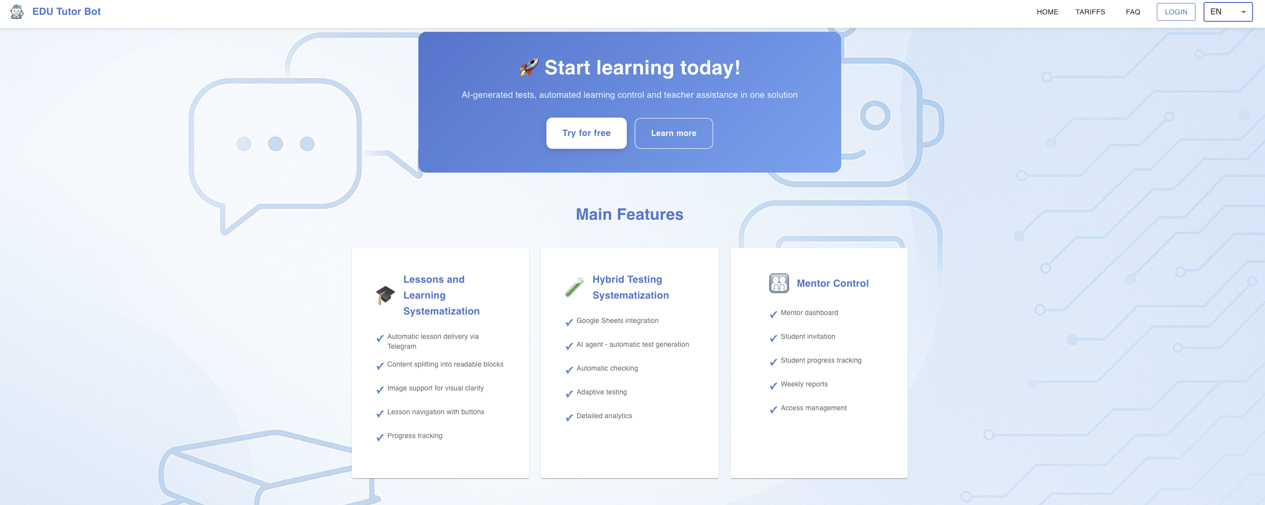 وسائط EDU Tutor Bot - مساعد تعليمي يعمل من الذكاء الاصطناعى للأطفال والآباء والأمهات 1