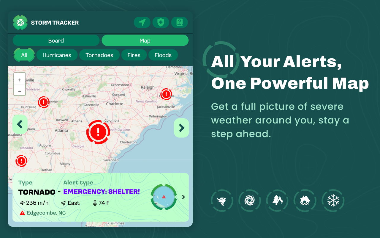 Storm Tracker - Hurricane & Tornado Alerts USA - Chrome Web Store media 1