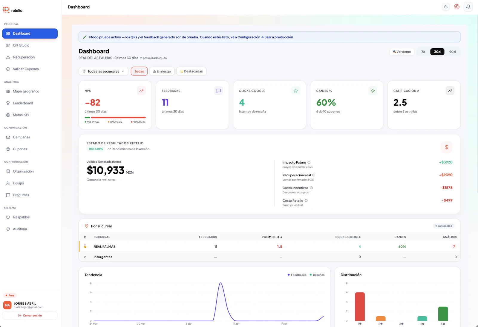 Retelio screenshot 2